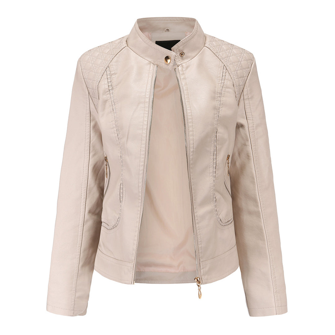EB | Lederjacke mit Hohem Kragen Herbst Edition