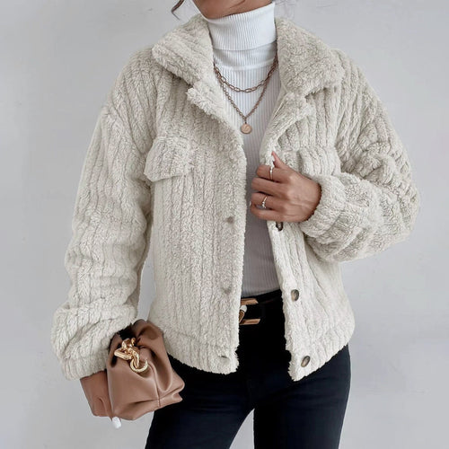 EB | Jacke Aus Dickem Plüsch und Samt