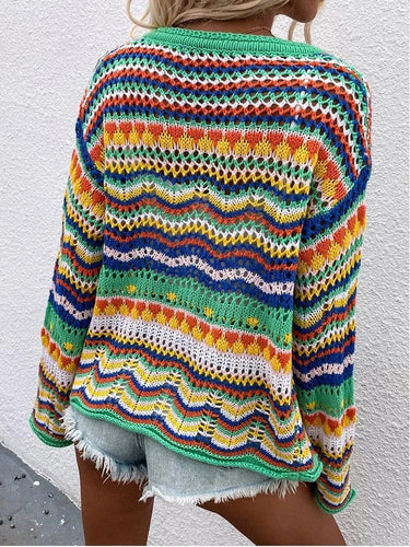 EB | Cardigan Gestrickt mit Knopfverschluss Leicht und Atmungsaktiv Lockere Passform