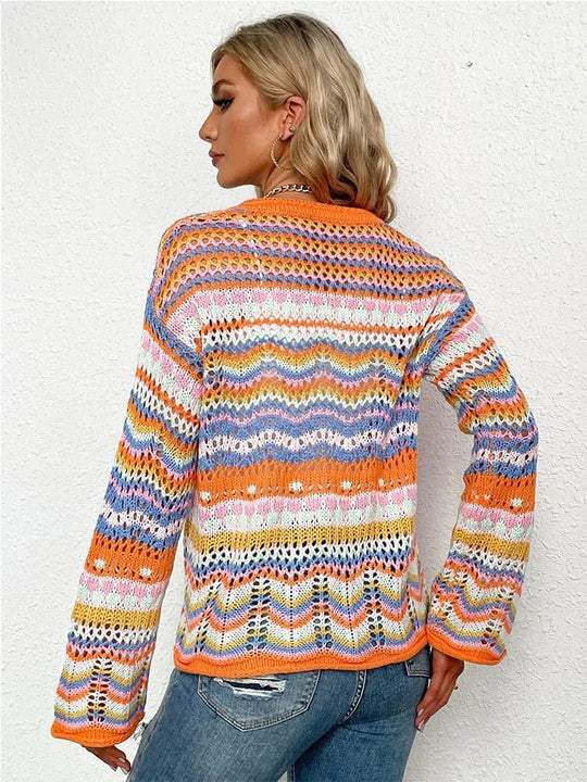EB | Cardigan Gestrickt mit Knopfverschluss Leicht und Atmungsaktiv Lockere Passform