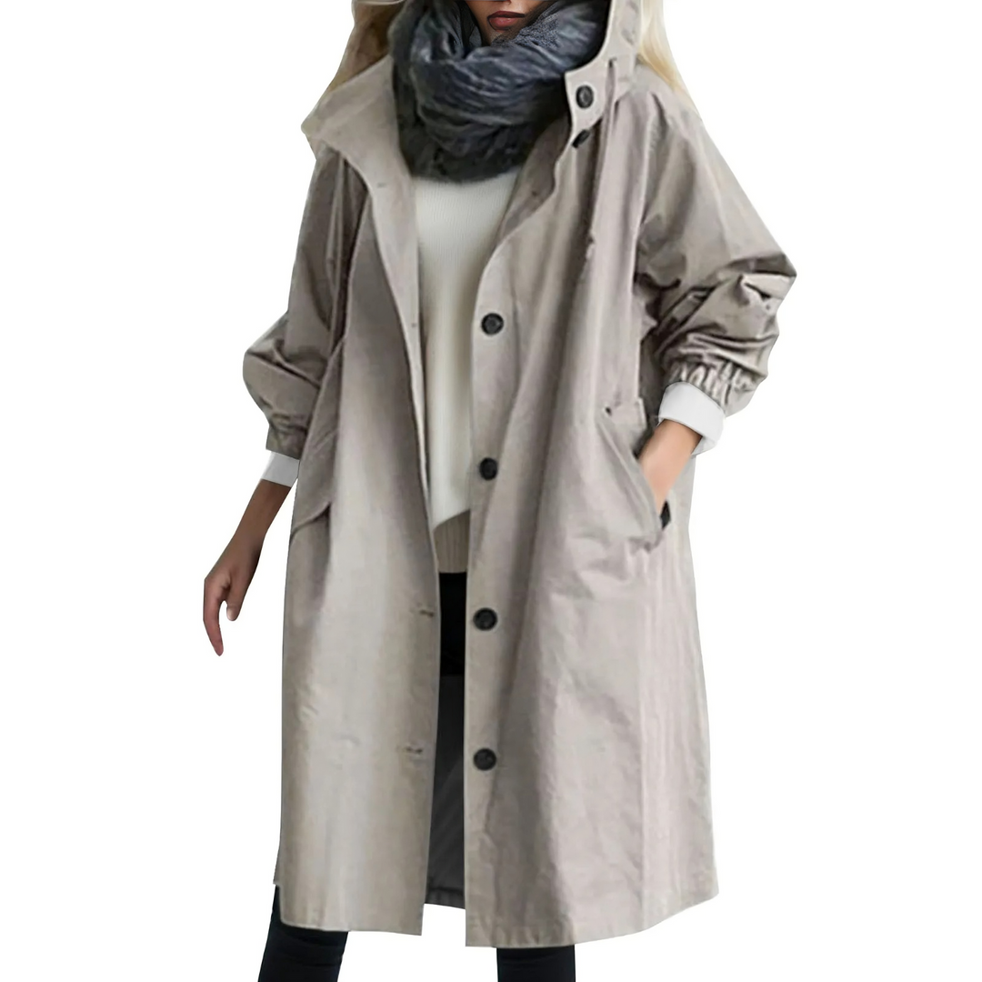 EB | Winddichtes Damen-Trenchcoat mit Kapuze