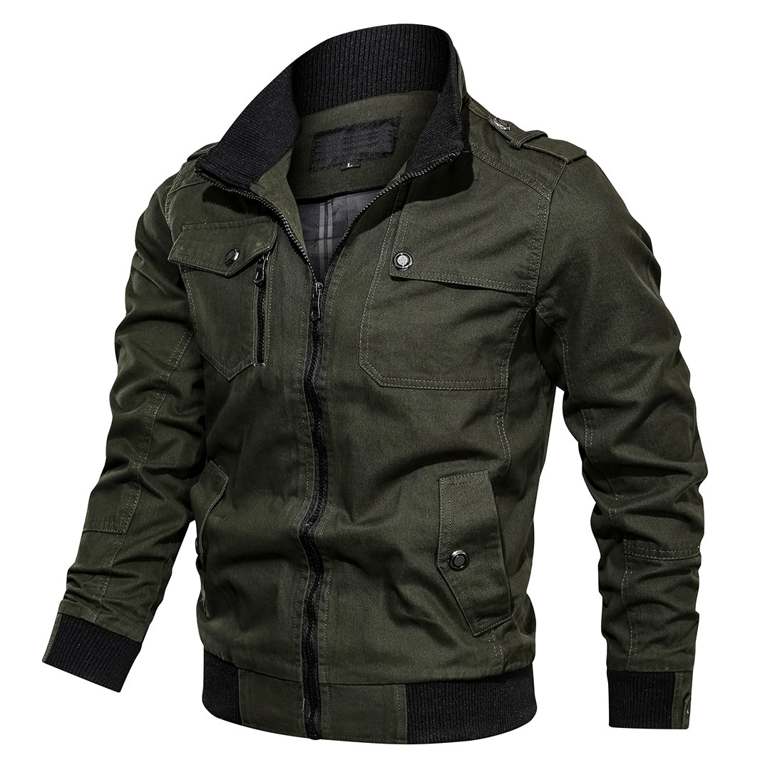 EB | Bomberjacke Normale Passform Bomberdesign mit Rippkragen und Epauletten Mehrere Taschen