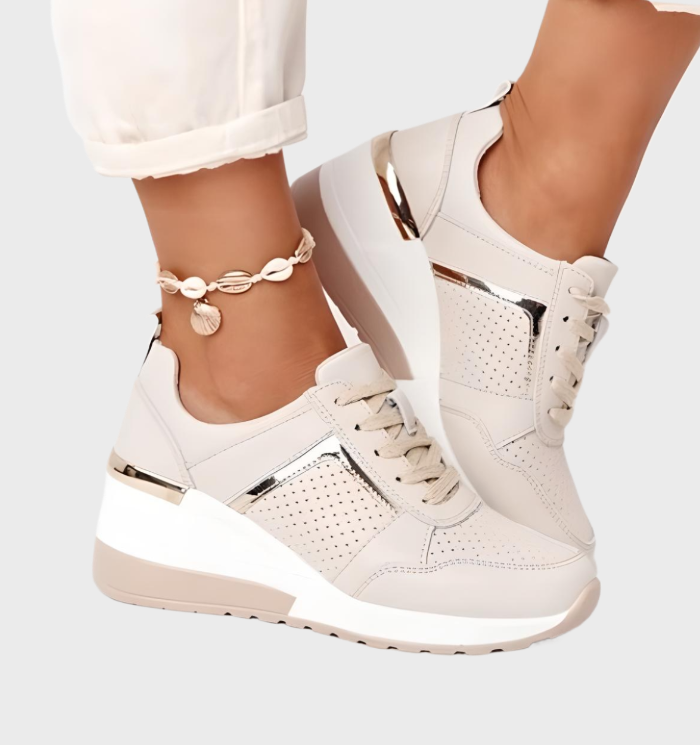 EB | Sneakers Leichtgewicht, Atmungsaktive Sneakers Mit Keilabsatz Für Damen