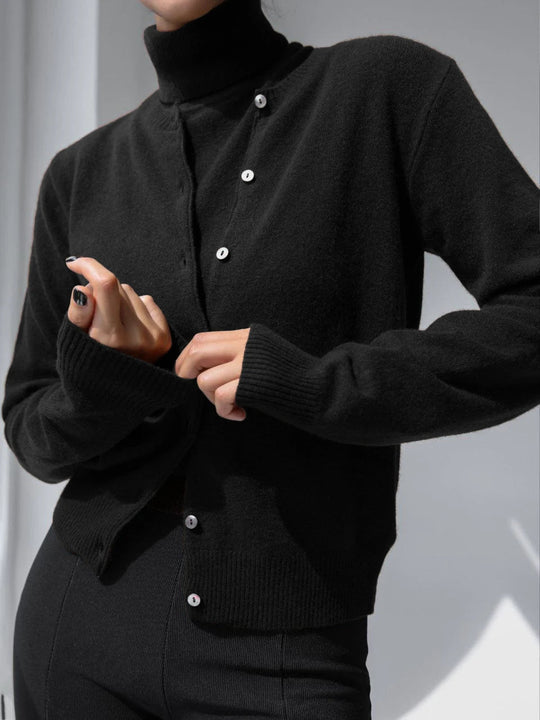 EB | Damen Strick-Cardigan und Rollkragenpullover Set
