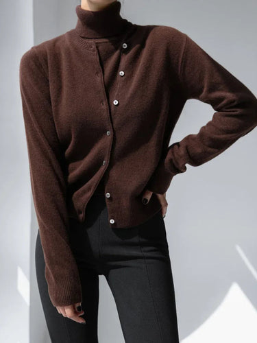 EB | Damen Strick-Cardigan und Rollkragenpullover Set