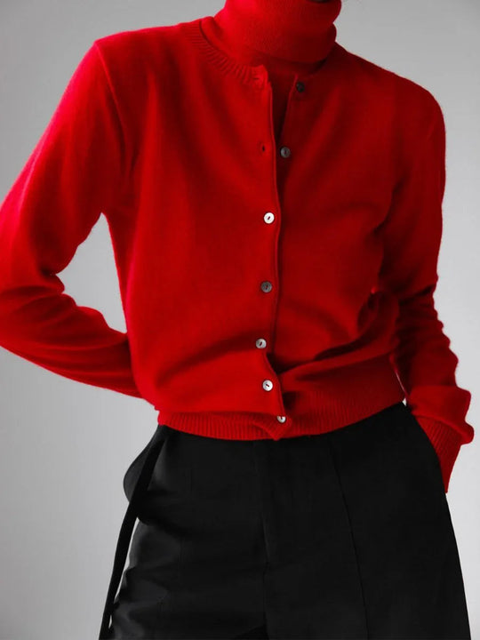 EB | Damen Strick-Cardigan und Rollkragenpullover Set