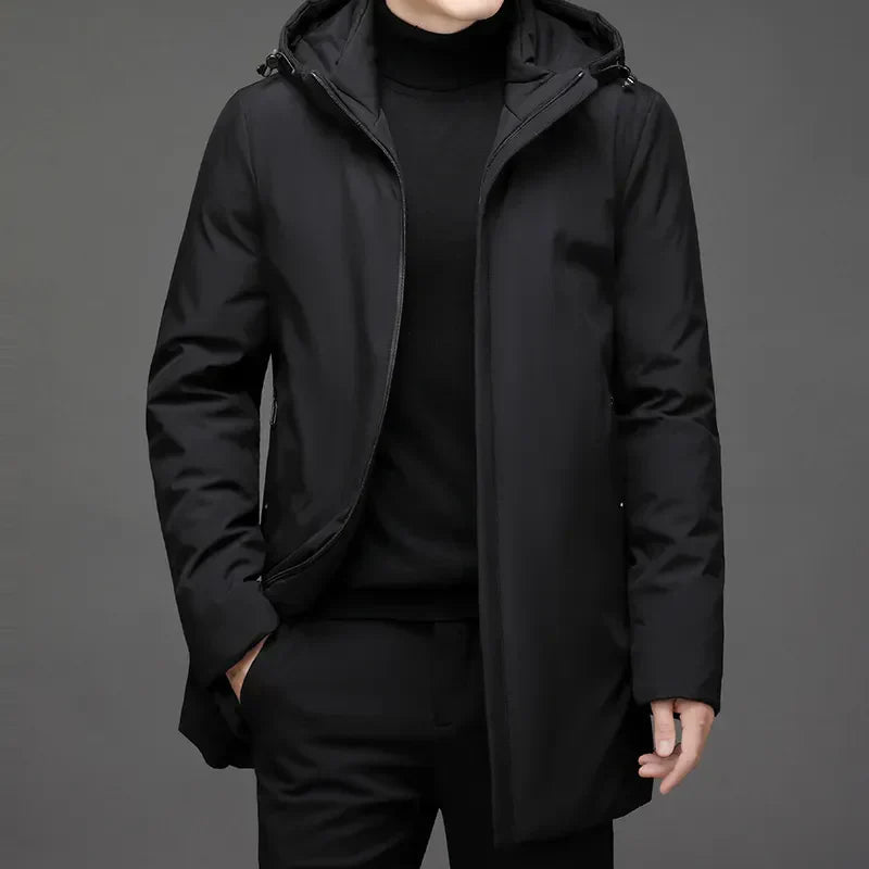 EB | Warme Kapuzen-Pufferjacke für Den Winterkomfort Von Männern