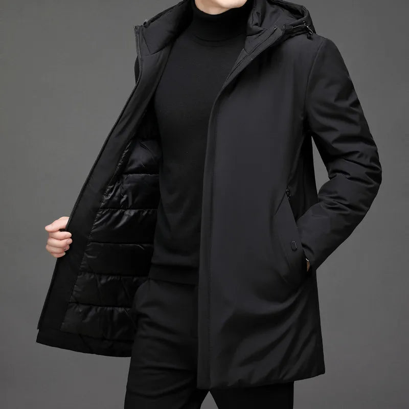 EB | Warme Kapuzen-Pufferjacke für Den Winterkomfort Von Männern