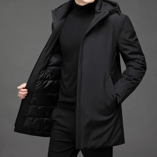 EB | Warme Kapuzen-Pufferjacke für Den Winterkomfort Von Männern
