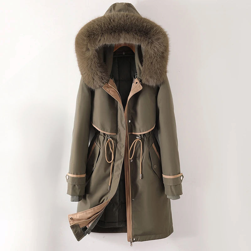 EB | Damen Warme Gesteppte Kapuzen Winterjacke