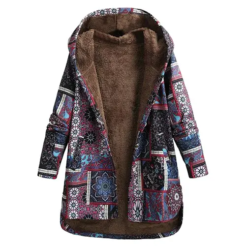 EB | Klassiker Blumen Kapuzenjacke Winter