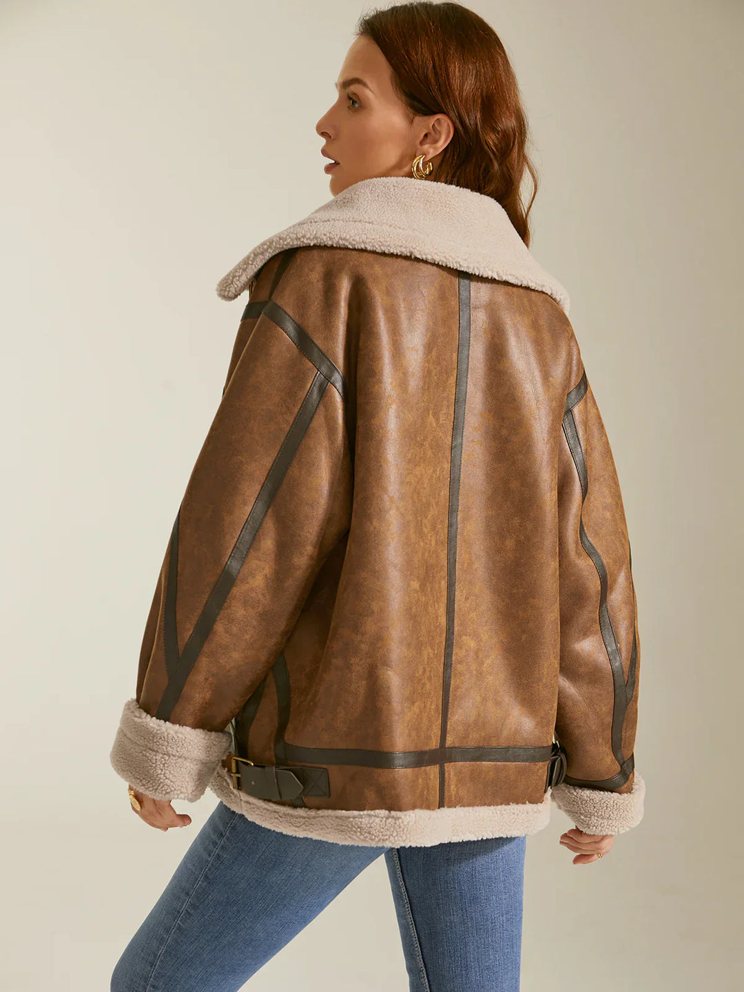 EB | Gefütterte Wildleder Shearling Flugjacke