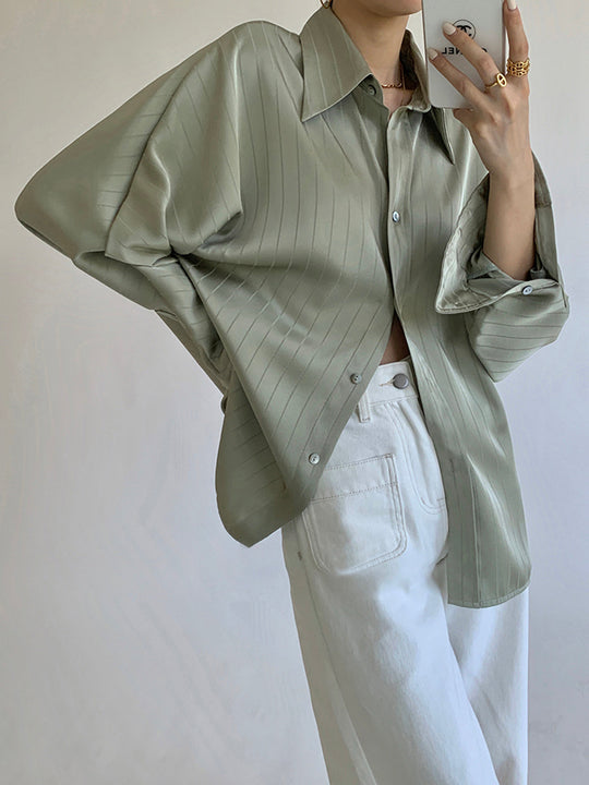EB | Satin Hemd mit Ballonärmeln Elegant und Stilvoll Moderner Schnitt
