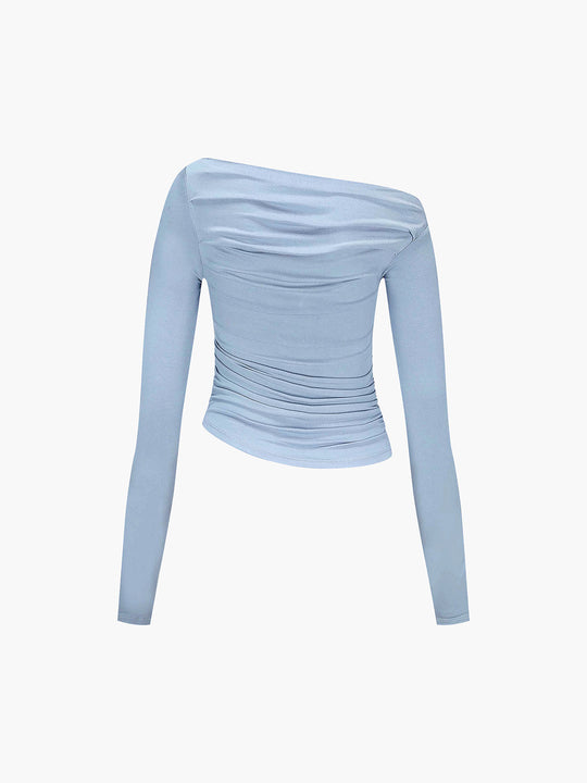 EB | Off-shoulder Top mit Drapierung Leicht und Elegant Bequeme Passform