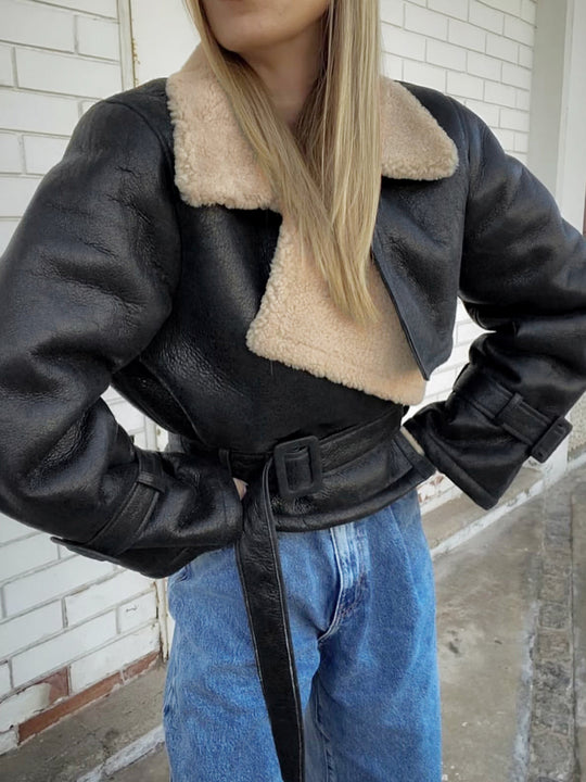 EB | Blessed Sherpa gefütterte Lammfell Flugjacke