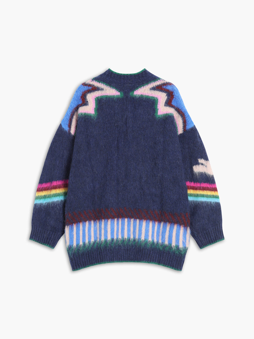 EB | Cardigan mit Grafischem Muster Mohairmischung Einzigartig und Stilvoll