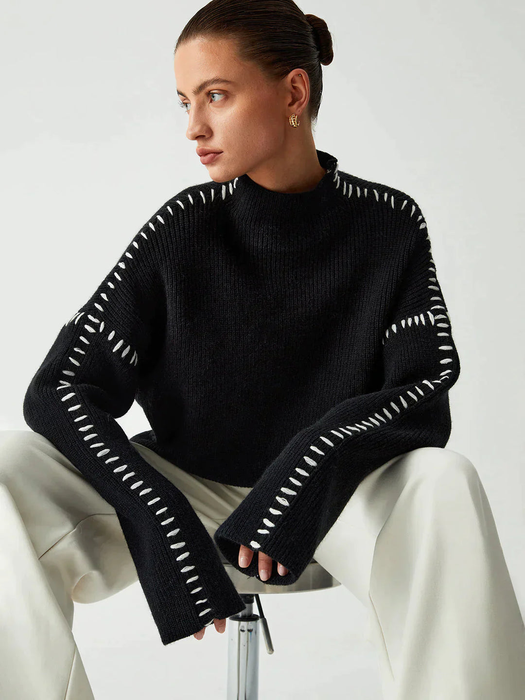 EB | Gestrickter Pullover mit Strukturmuster