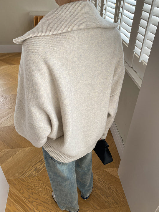 EB | Oversized Strickjacke mit Reißverschluss Weich und Warm Lässige Eleganz
