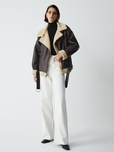 EB | Sherpa-gefütterte Schaffell-Fliegerjacke
