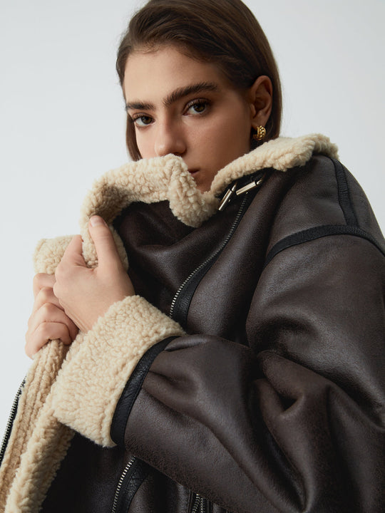 EB | Braune Leder-Fliegerjacke für Frauen