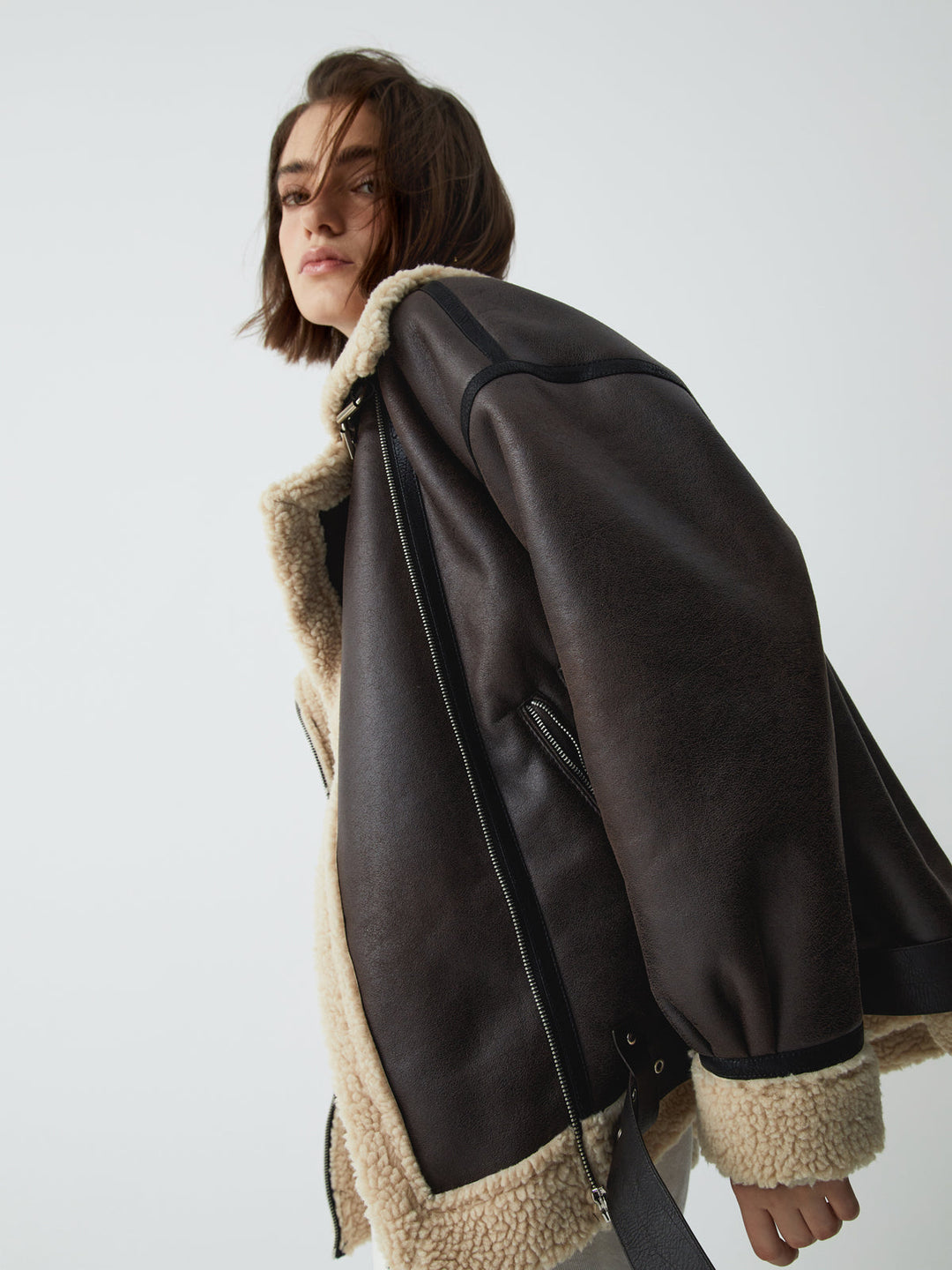 EB | Sherpa-gefütterte Schaffell-Fliegerjacke