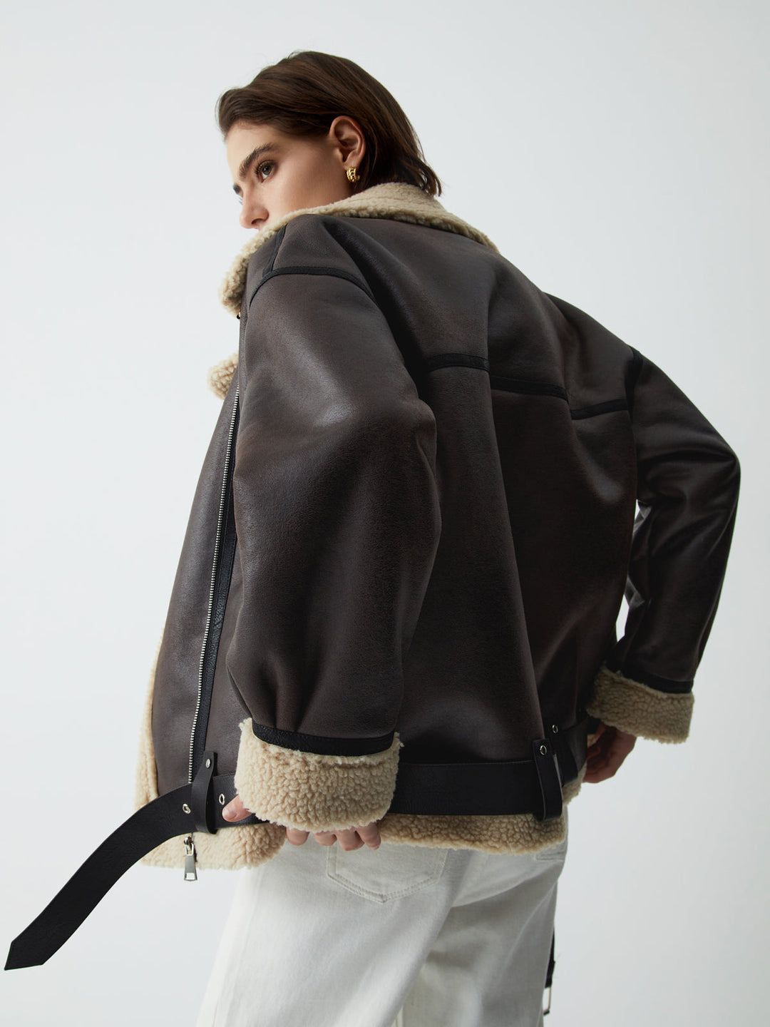 EB | Sherpa-gefütterte Schaffell-Fliegerjacke