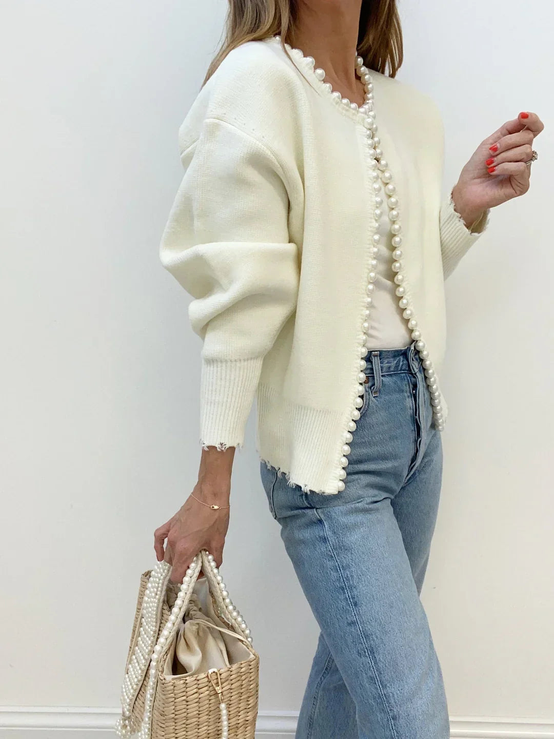 EB | Strickjacke für Damen, elegant & mit Perlen