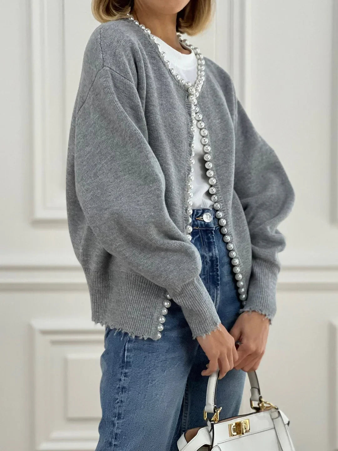 EB | Strickjacke für Damen, elegant & mit Perlen