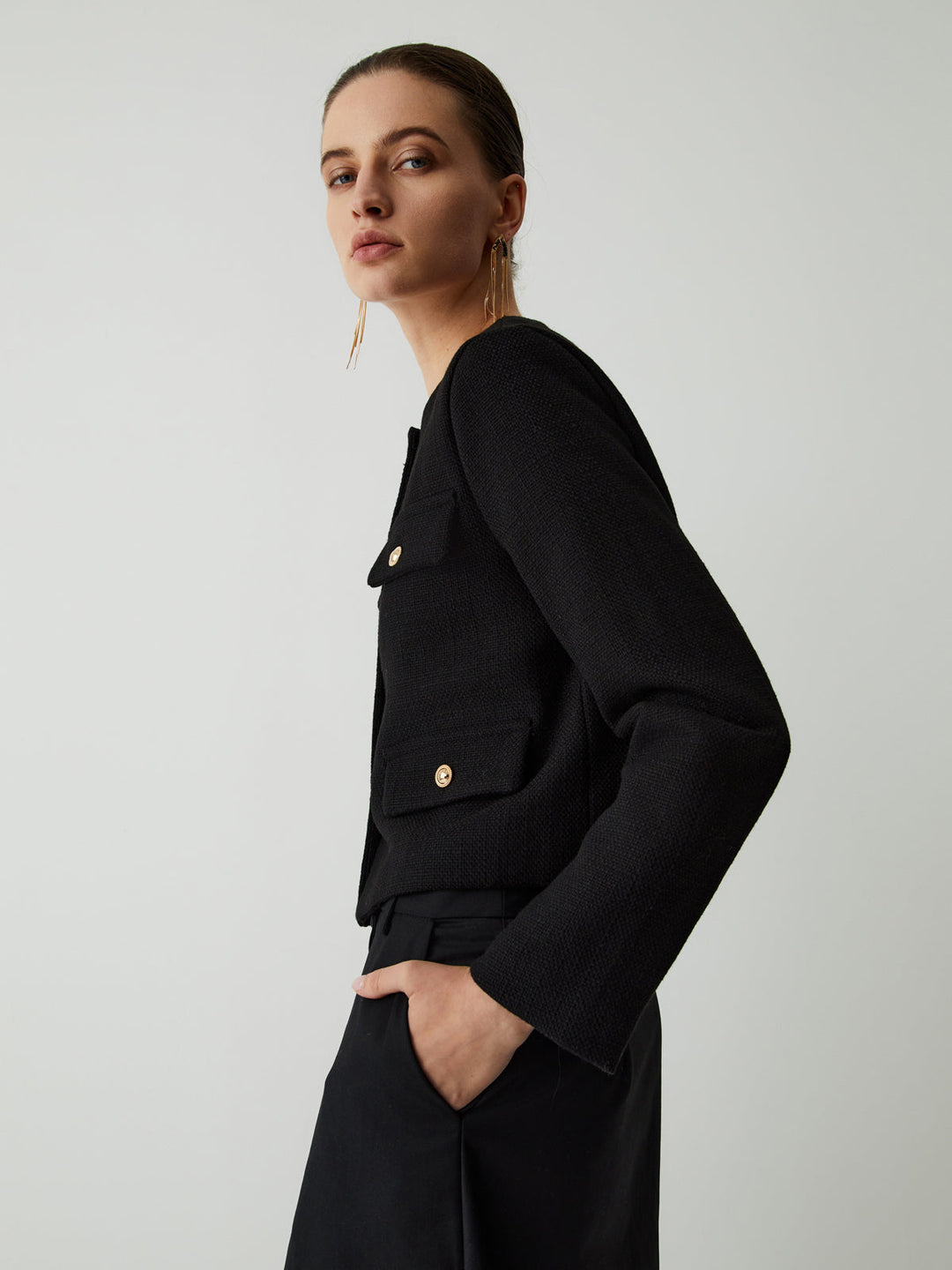 EB | Button Tweed Jacke