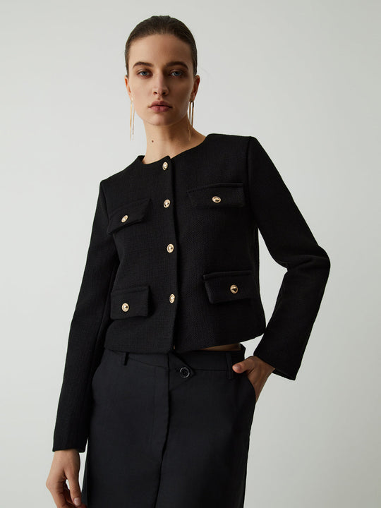 EB | Button Tweed Jacke