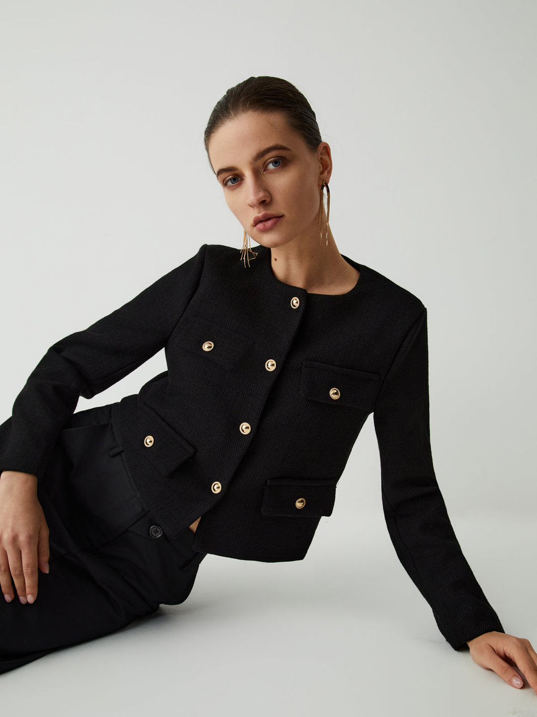 EB | Button Tweed Jacke