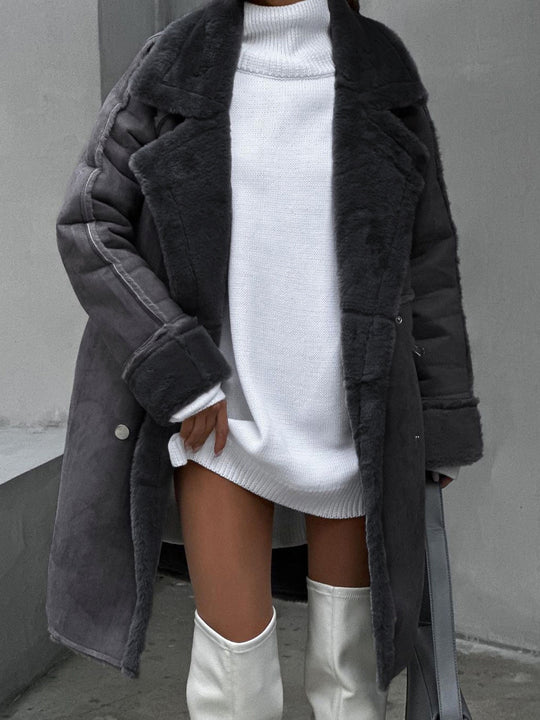 EB | Winter Teddy Mantel - Übergrößer