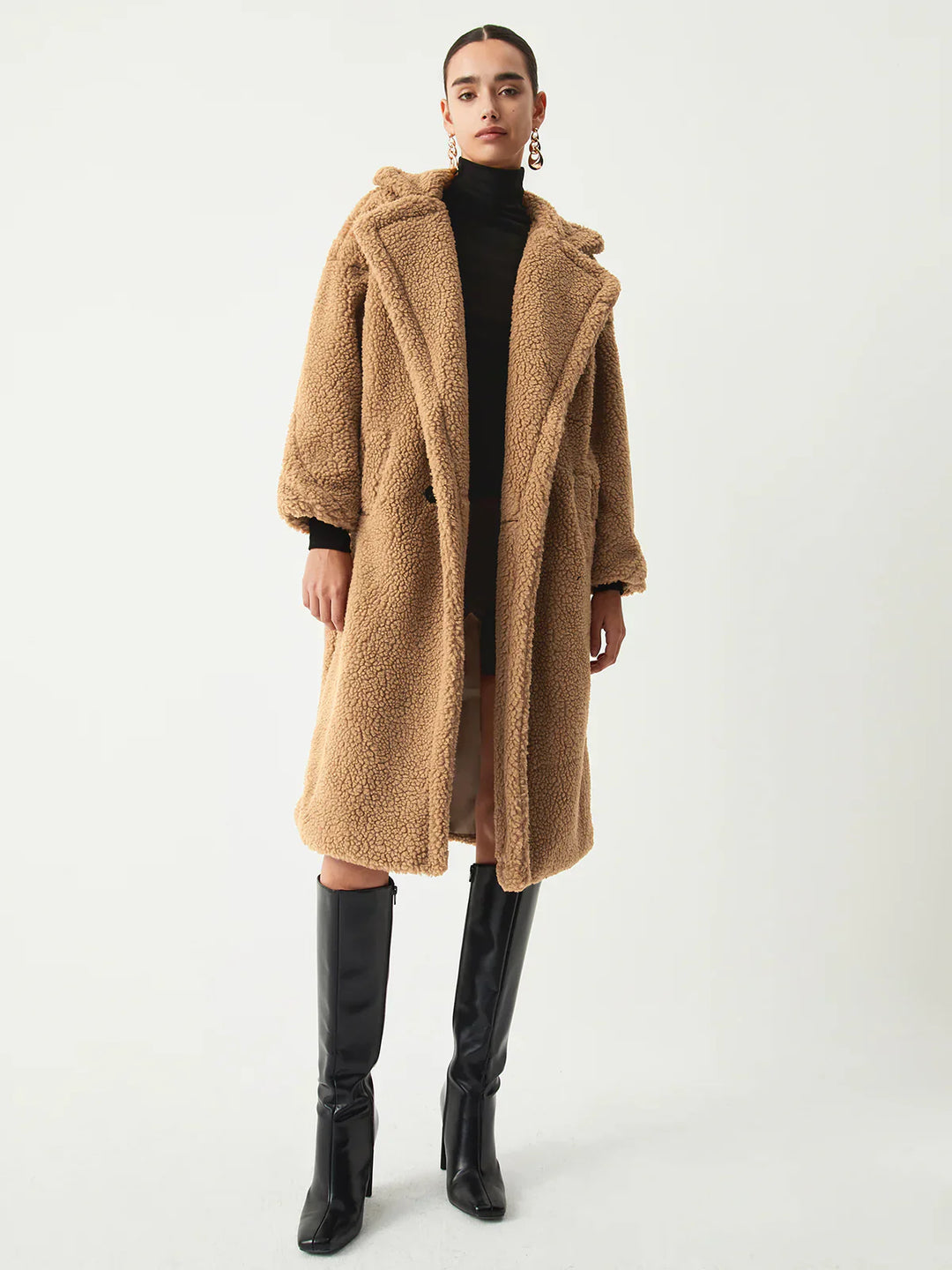 EB | Doppelte Taschen Flurry Longline Fleecejacke