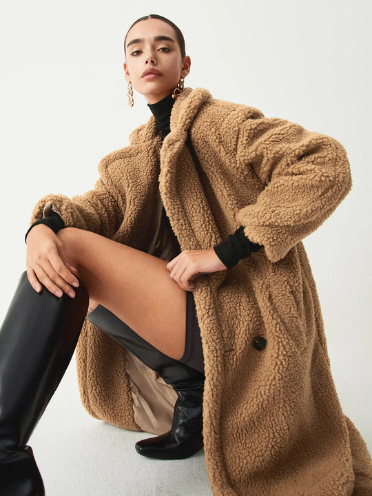 EB | Doppelte Taschen Flurry Longline Fleecejacke