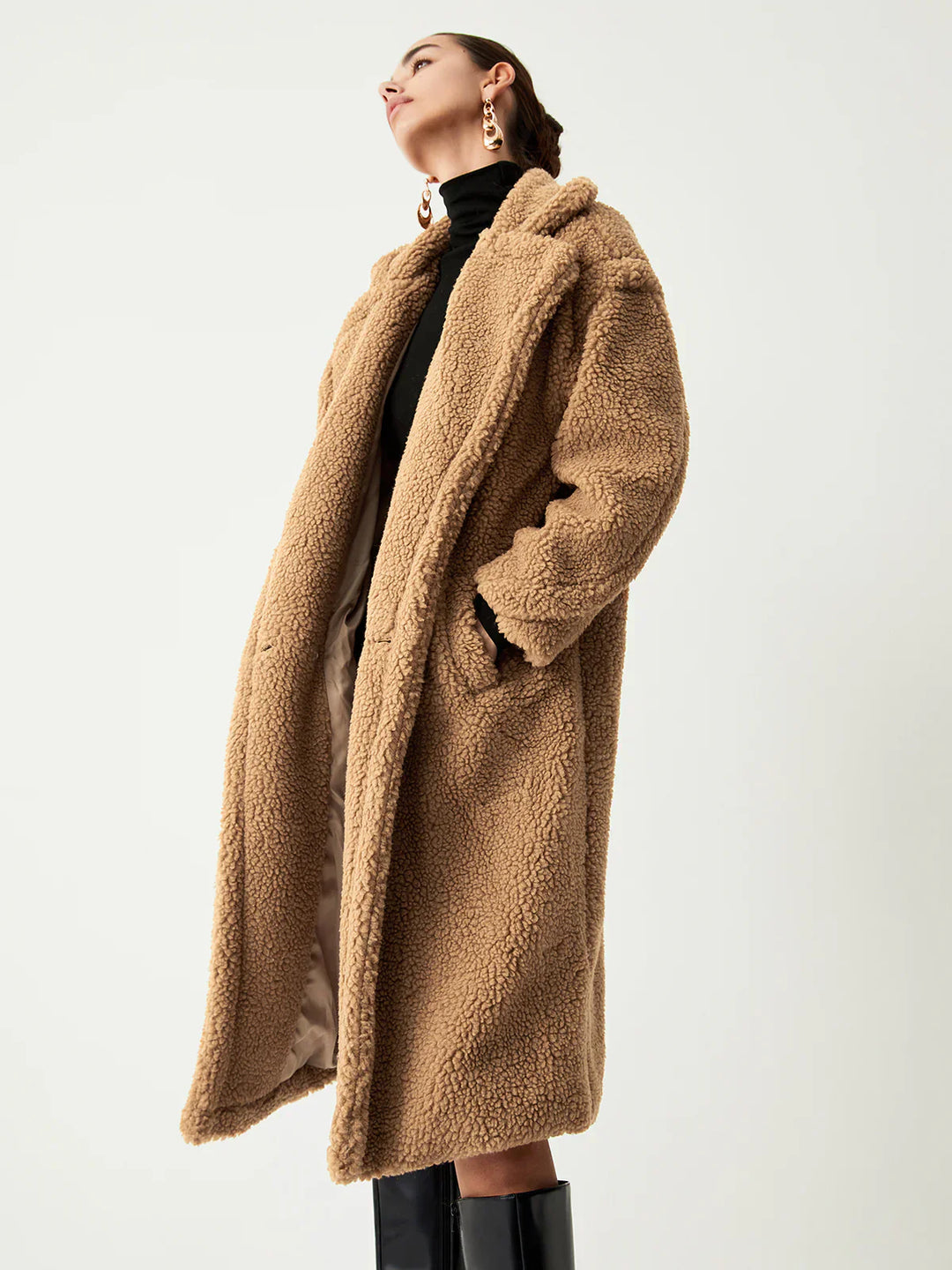 EB | Doppelte Taschen Flurry Longline Fleecejacke