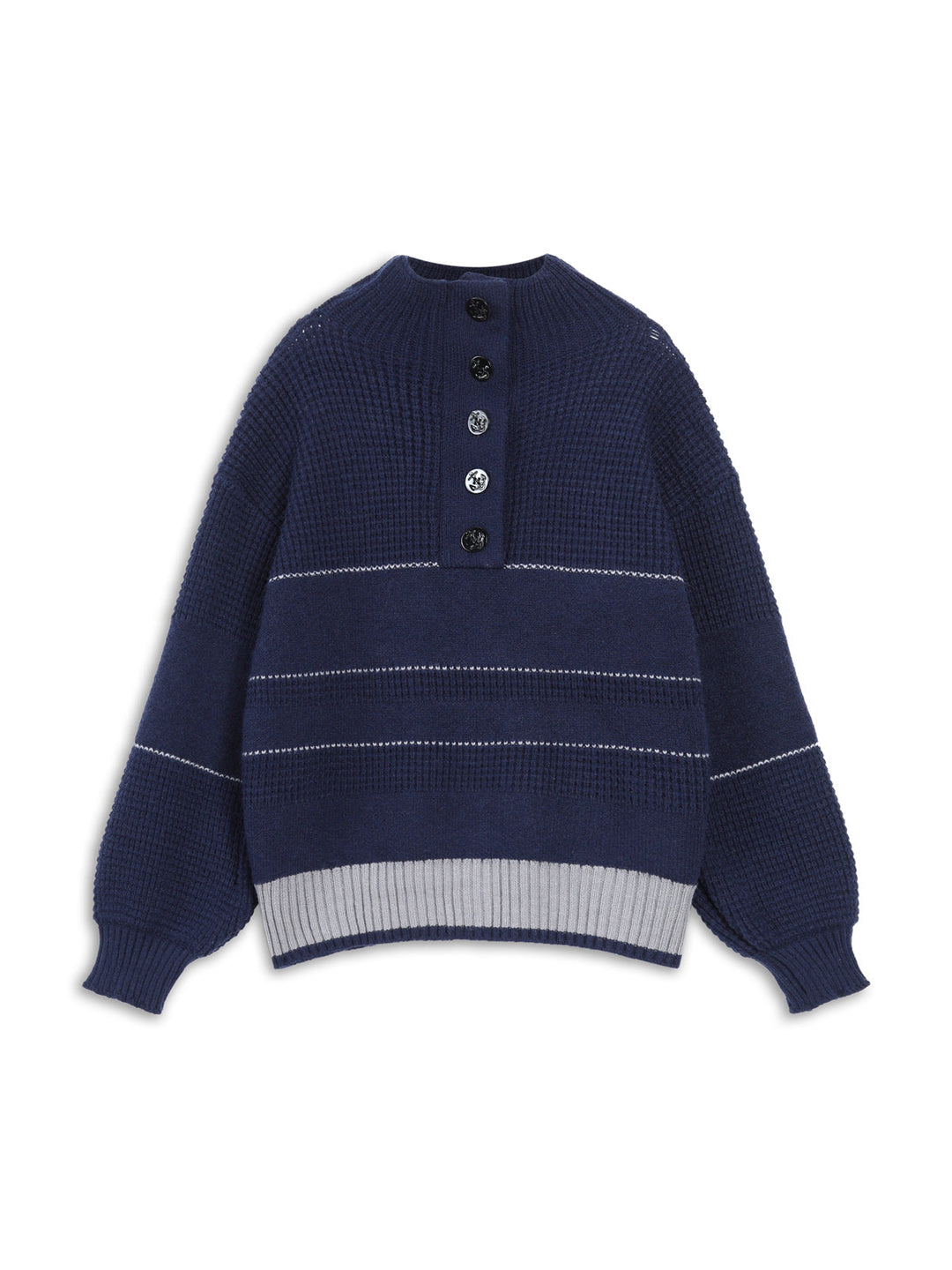 EB | Gestickter Pullover mit Knöpfen Baumwolle Klassisch und Komfortabel