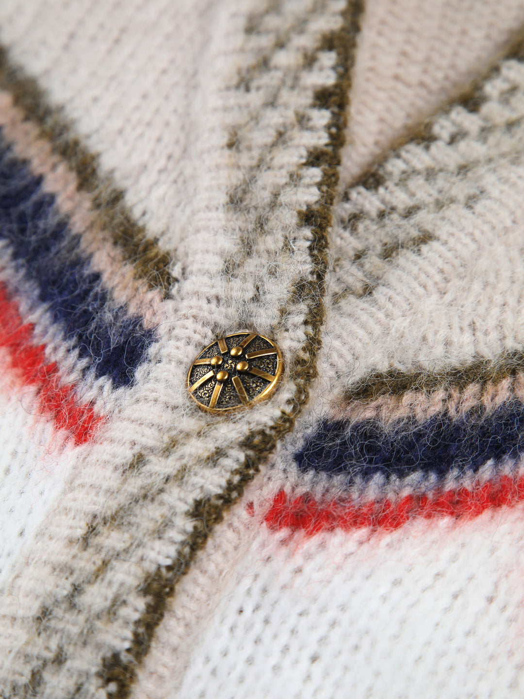 EB | Cardigan mit Grafischem Muster Mohairmischung Einzigartig und Stilvoll