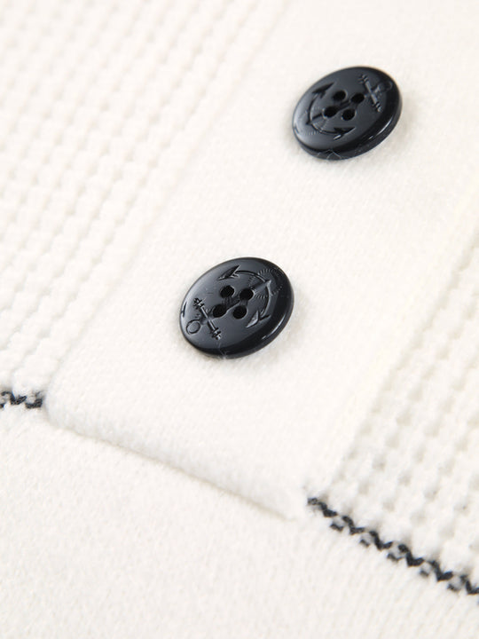 EB | Gestickter Pullover mit Knöpfen Baumwolle Klassisch und Komfortabel