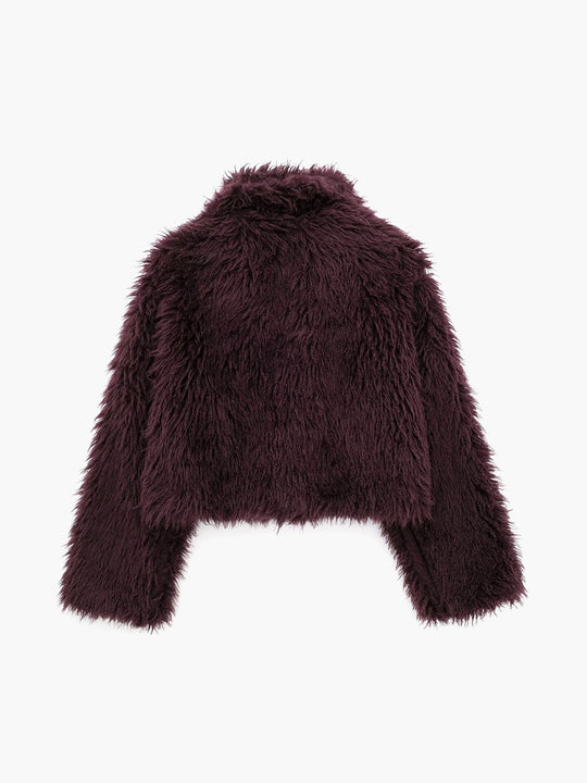 EB | Flauschige Imitation Pelz Kurze Jacke