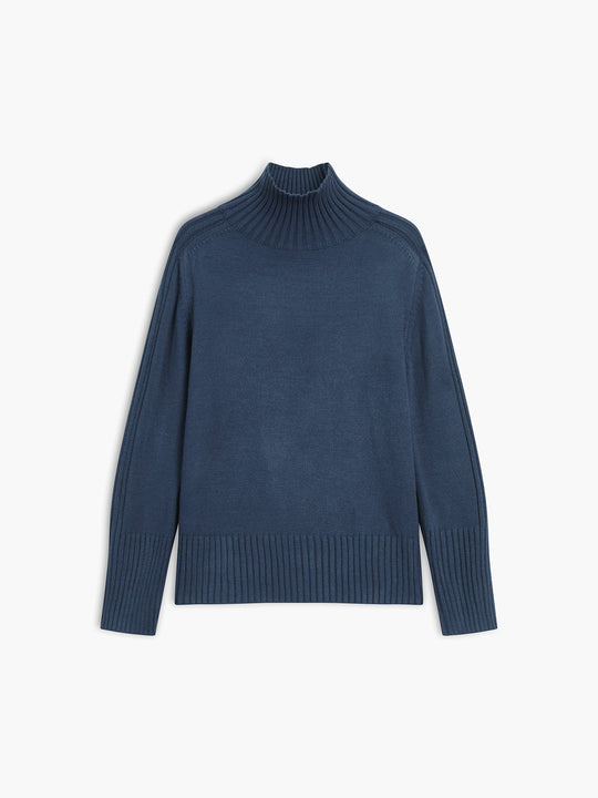 EB | Pullover - Damen Herbst Hoher Hals Strickpullover
