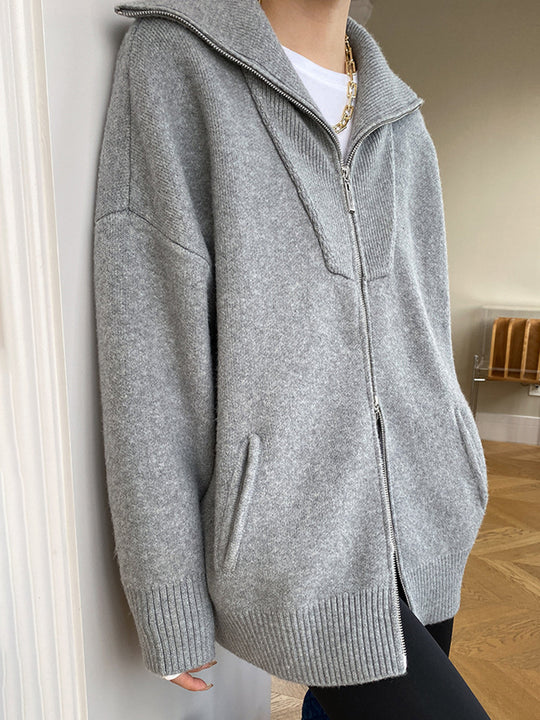 EB | Oversized Strickjacke mit Reißverschluss Weich und Warm Lässige Eleganz