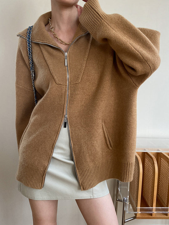 EB | Oversized Strickjacke mit Reißverschluss Weich und Warm Lässige Eleganz