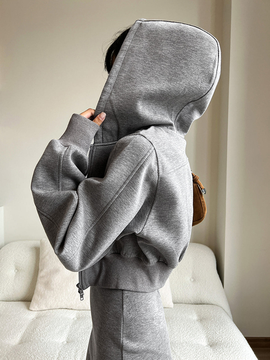 EB | Langarm Zip Crop Hoodie