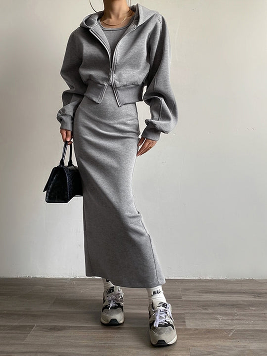 EB | Langarm Zip Crop Hoodie