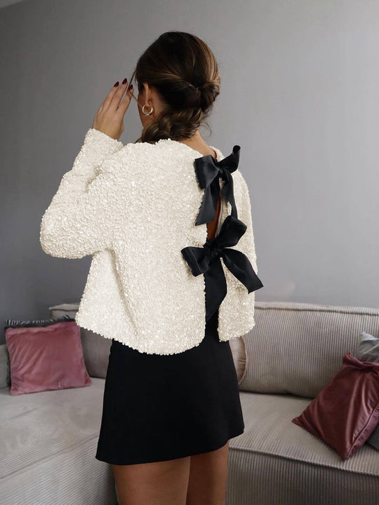 EB | Samt Schleifen Dekor Jacke