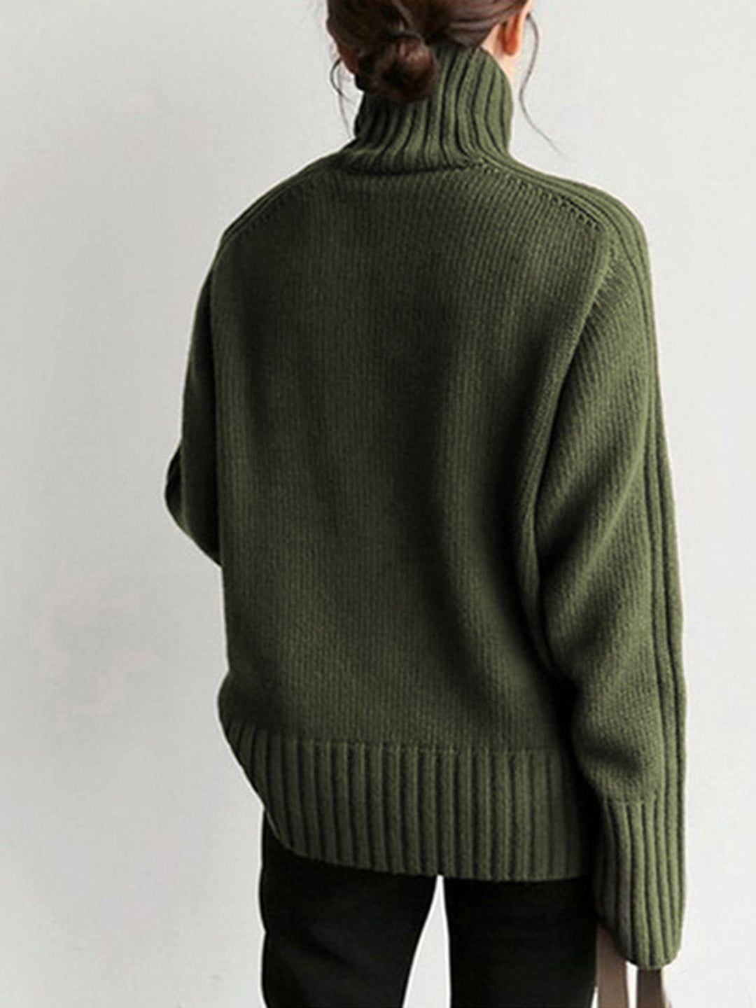 EB | Pullover - Damen Herbst Hoher Hals Strickpullover