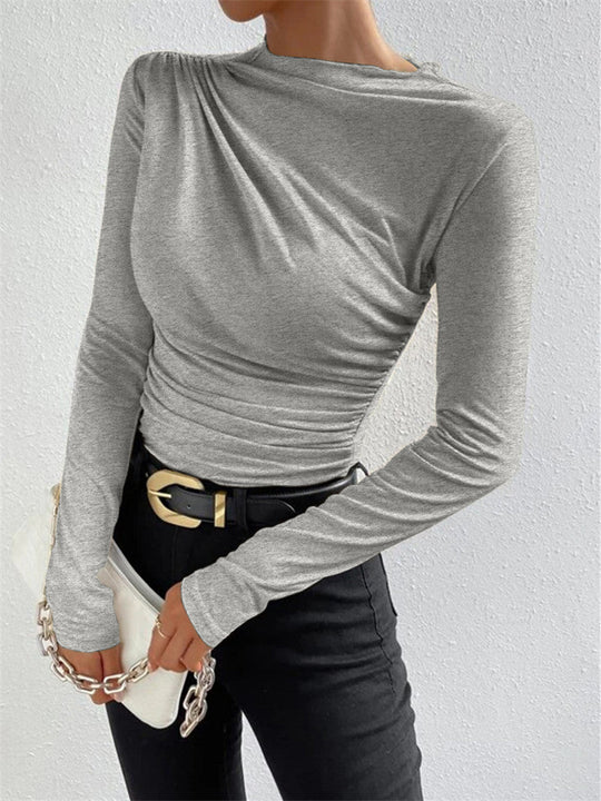 EB | Elegantes Ruching Langarmshirt
