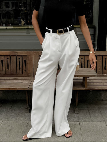 EB | Elegante Hose mit Weitem Bein Ohne Gürtel