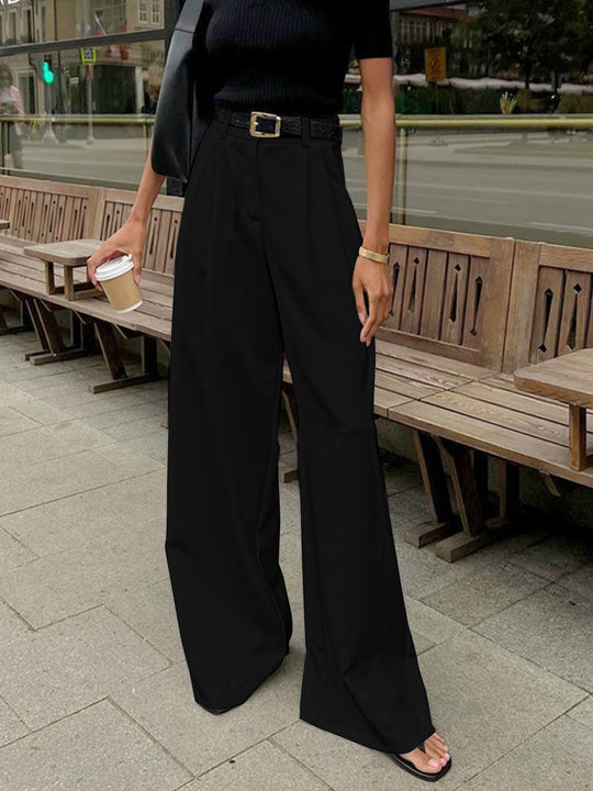 EB | Elegante Hose mit Weitem Bein Ohne Gürtel