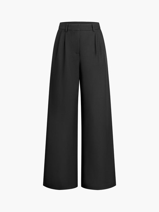 EB | Elegante Hose mit Weitem Bein Ohne Gürtel